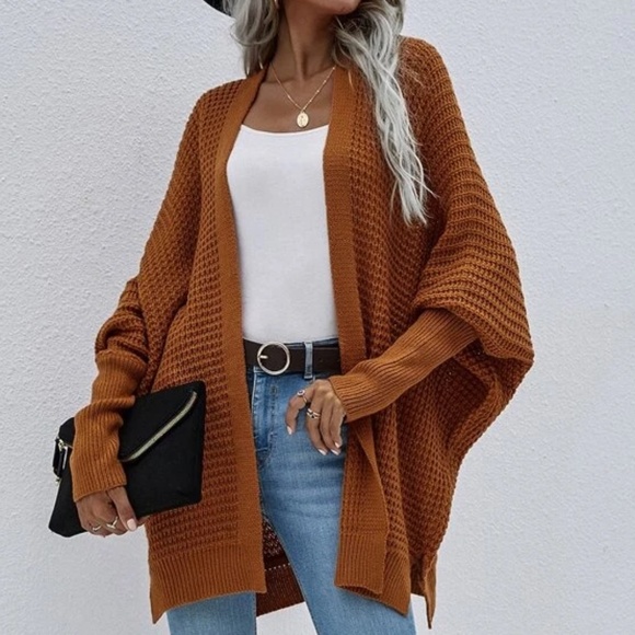 Cozy Batwing Sleeve Knit Open Front Cardigan - Picture 2 of 12